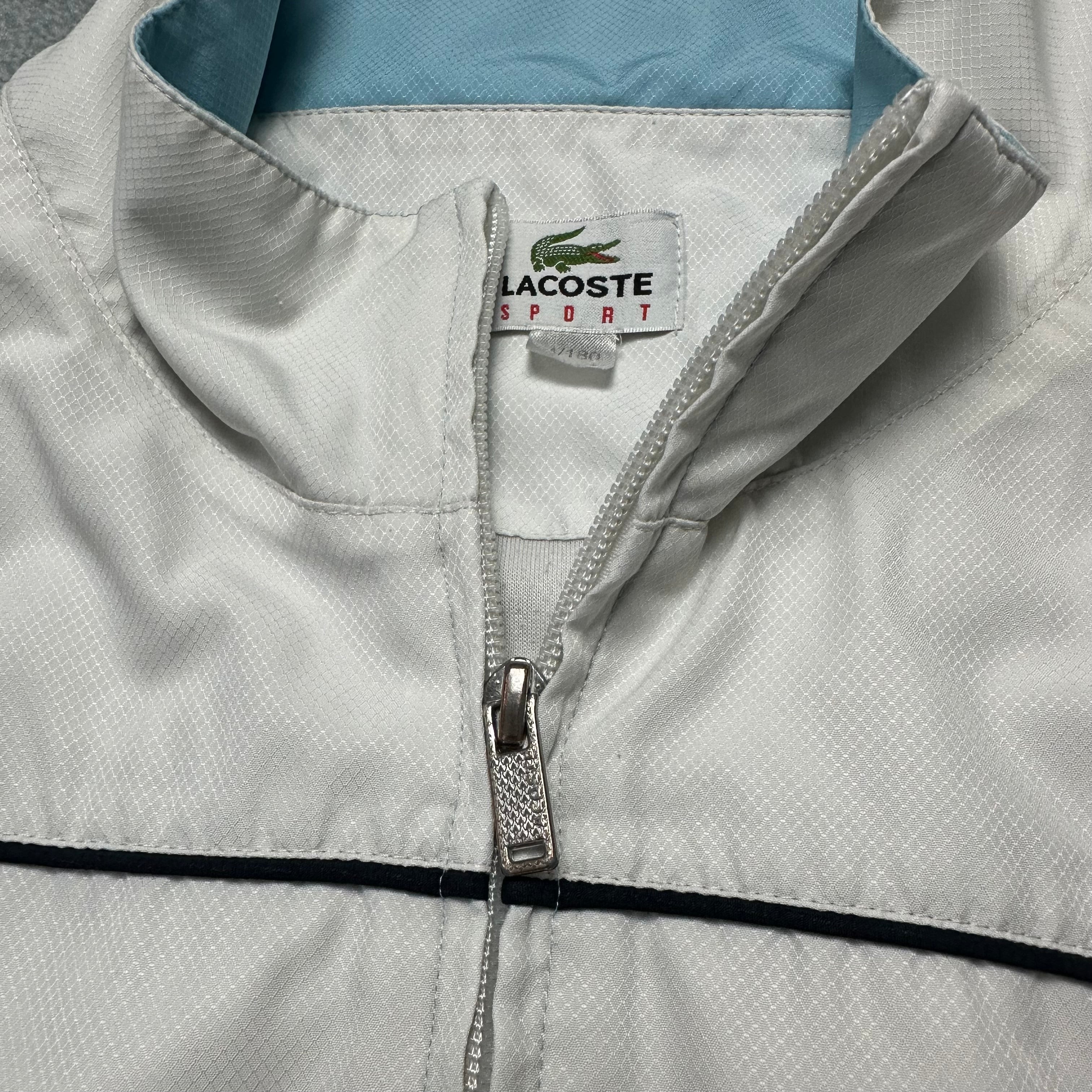 Vintage lacoste Trackjacket Hellblau Weiß (XL)