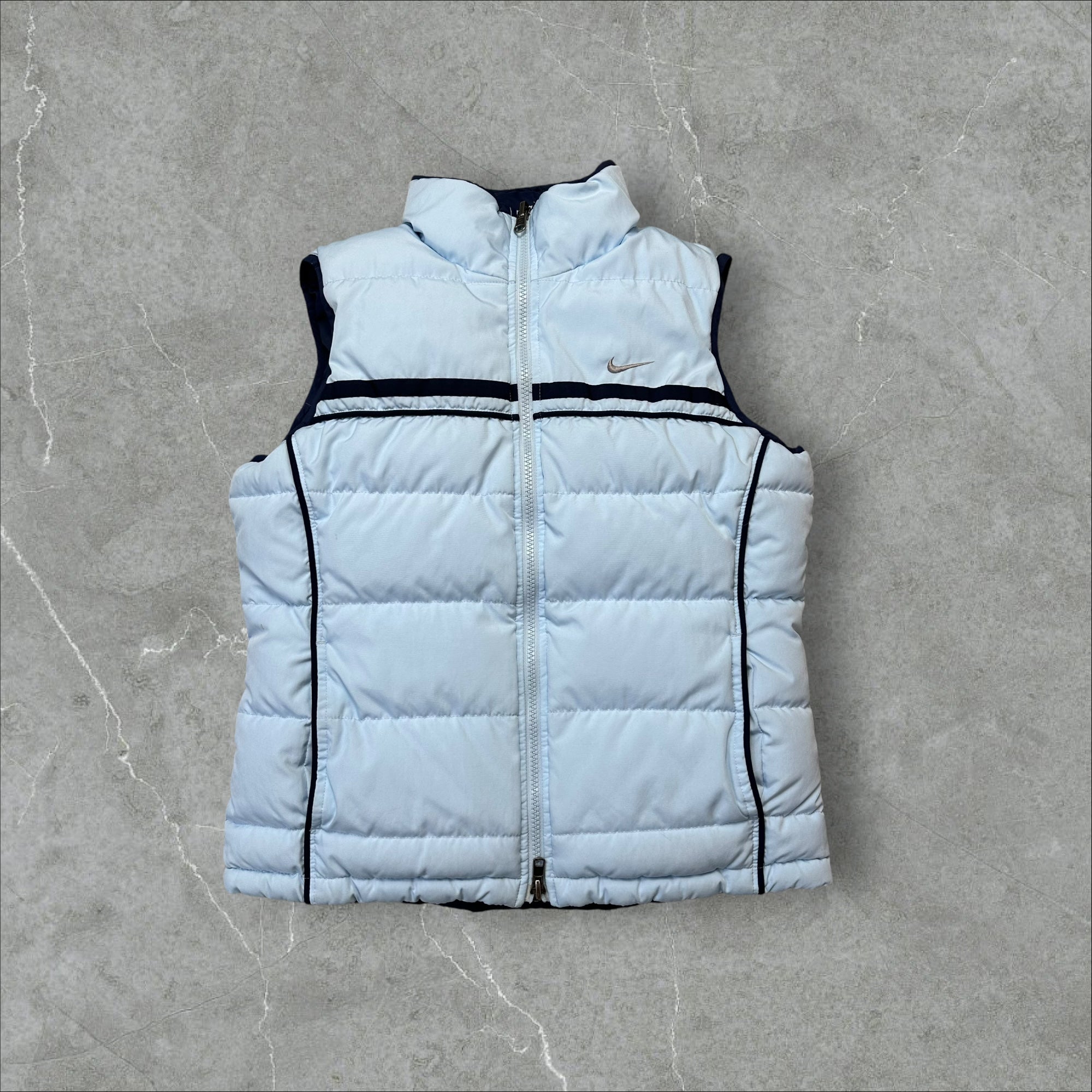 Vintage Nike Puffer Weste reversible Hellblau (XS-S)