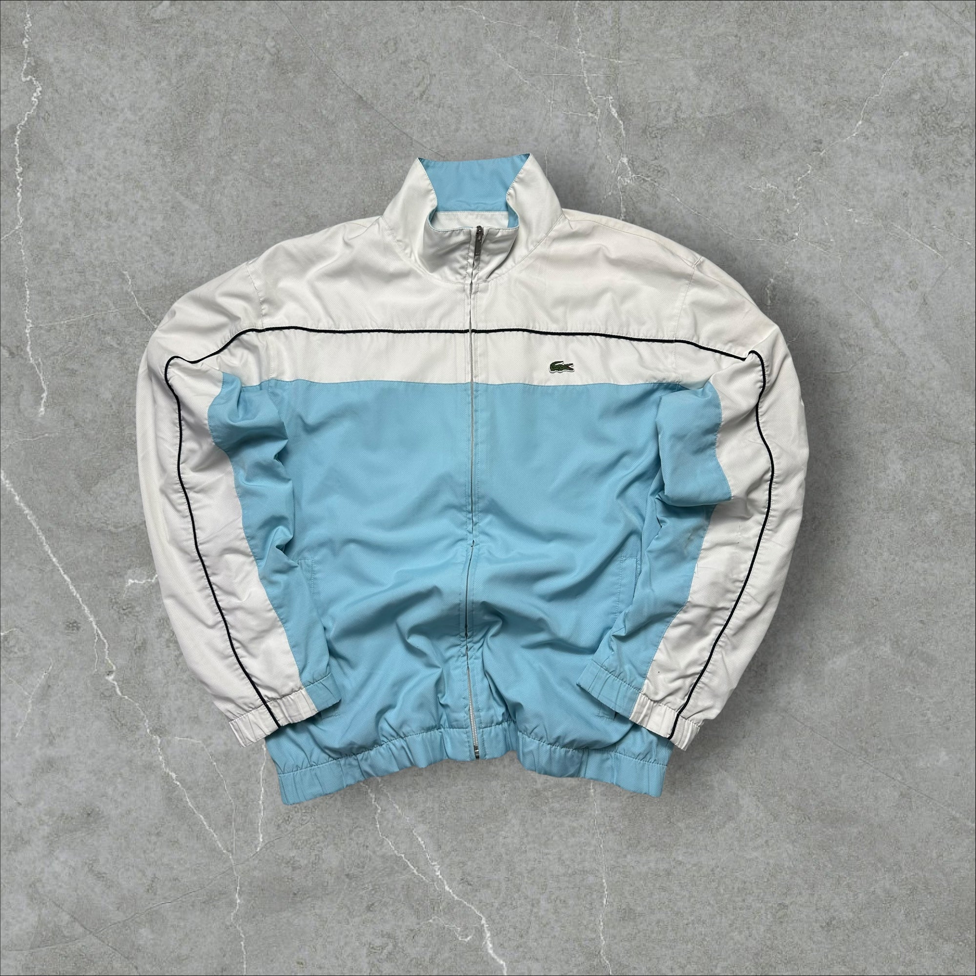 Vintage lacoste Trackjacket Hellblau Weiß (XL)