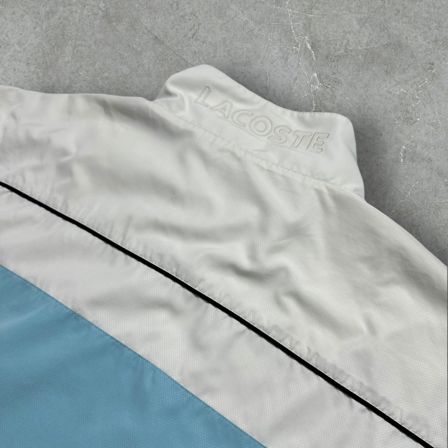 Vintage lacoste Trackjacket Hellblau Weiß (XL)