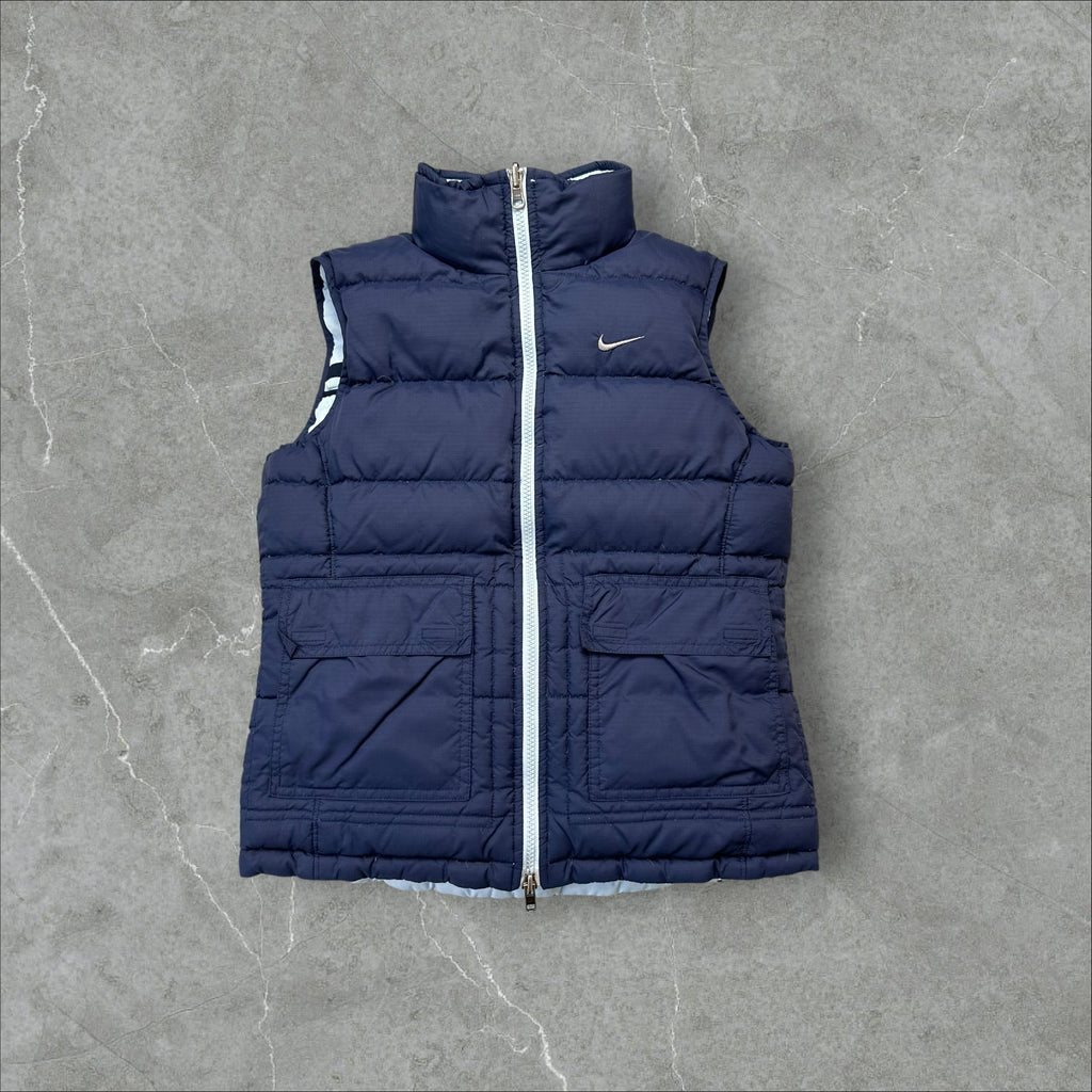 Vintage Nike Puffer Weste reversible Hellblau (XS-S)