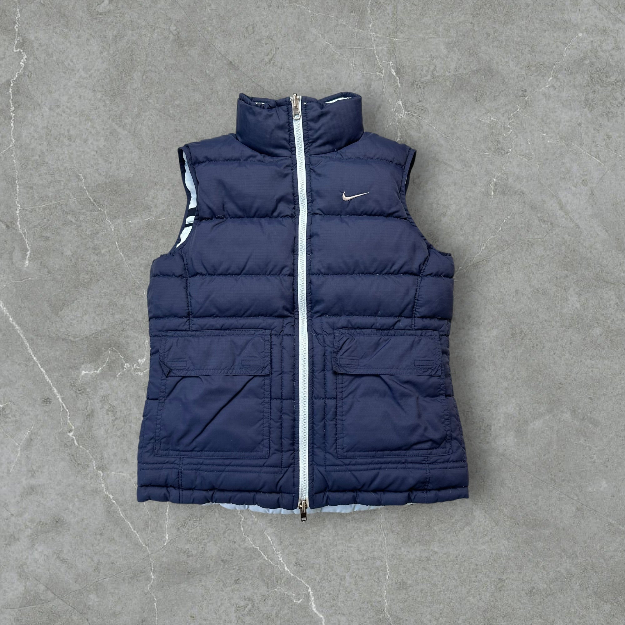 Vintage Nike Puffer Weste reversible Hellblau (XS-S)